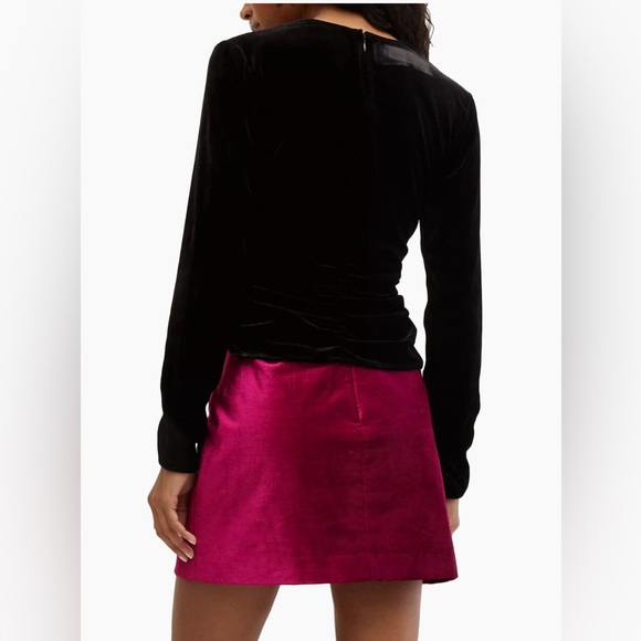 NWT Veronica Beard Pelona Velvet Ruched Top size 4 - Picture 9 of 11